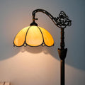 Floor Lamp with Colorful Glass Shade Adjustable Rustic Style Gooseneck Vertical Angle Lamp 63 Inch for Home Living Room Bedroom