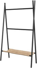Portasciugamani da Terra Bagno Portasciugamani da Terra A 2 Livelli con Ripiano Portaoggetti in Metallo per Bagno Salvaspazio(Black)