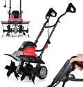 RELAX4LIFE Motozappa Elettrica 1200W/1500W, Zappa a Motore Elettrica 4/6 Lame, Velocità 365/400 rpm, Profondità di Lavoro 22 CM, Larghezza 35/43 CM (1200W)(Nero/Rosso)