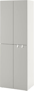 ProTuning PLATSA/SMÅSTAD Guardaroba, grigio bianco/con 2 aste appendiabiti, 60x42x181 cm