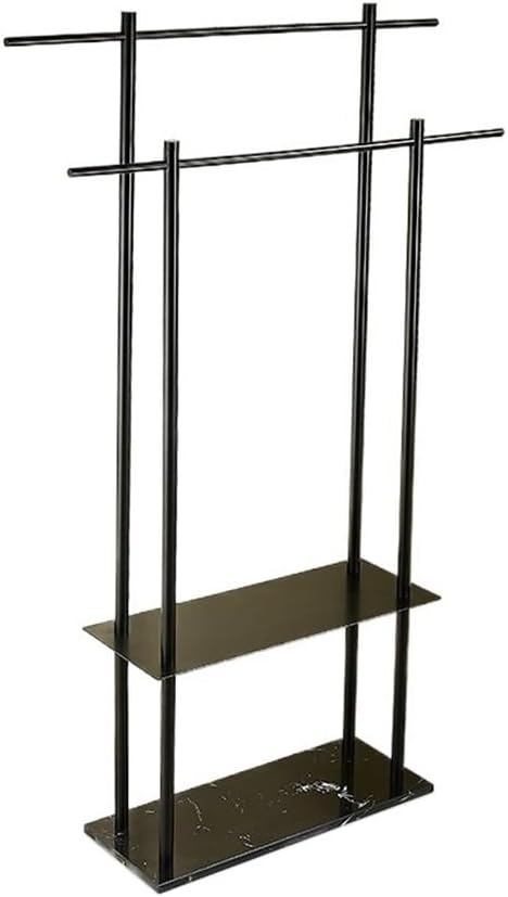 Indipendente Portasciugamani verticale in marmo da terra for hotel, portasciugamani for bagno Portasciugamani(Nero)