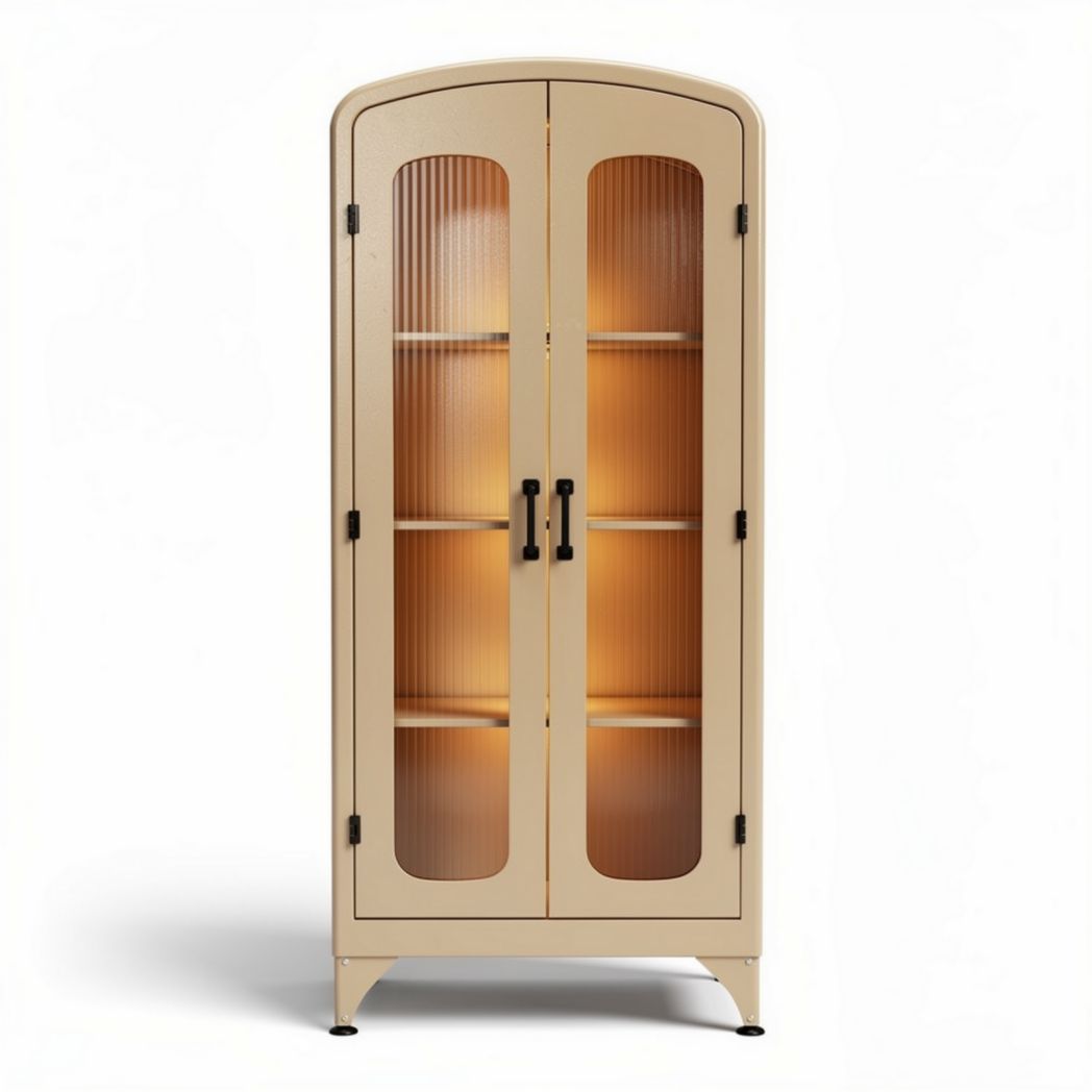 Armadio in metallo con porte in vetro per uso domestico – 50 x 30 x 160 cm