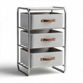 Mobile contenitore in metallo con cassetti in tessuto per organizzazione – 45 x 30 x 75 cm