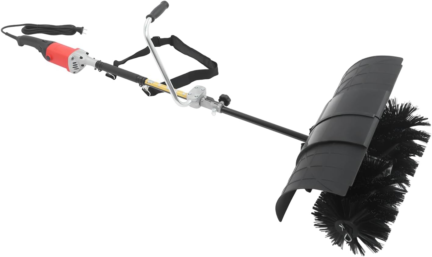 Spazzaneve elettrico 2 in 1 con ventilatore, scopa a motore portatile, larghezza spazzola 55 cm, spazzaneve soffiatore per la pulizia di prato, foglie, erba artificiale