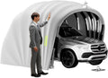 Tenda da sole retrattile per auto, pieghevole, semi-automatica, con serratura per protezione portatile del veicolo