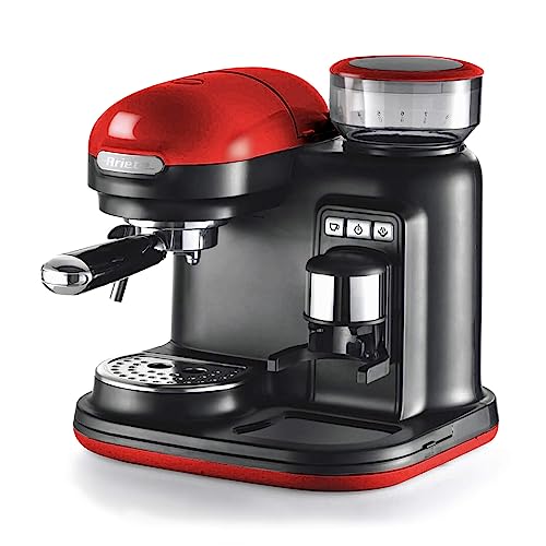 Ariete 1318 Macchina da Caffè con Macinacaffè   1 filtro   Montalatte   15 bar   1080 Watt   0,8 Litri   Linea Moderna   Rosso : Amazon.it: Casa e cucina(Bianco)