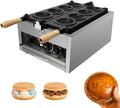Macchina per Hamburger Elettrica Professionale per Ice Cream Sandwich e Burger Sandwich, Hamburger Maker UFO con 8 Stampi, Riscaldamento su Entrambi i Lati, Antiaderente Facile da Pulire, Acciaio Inox