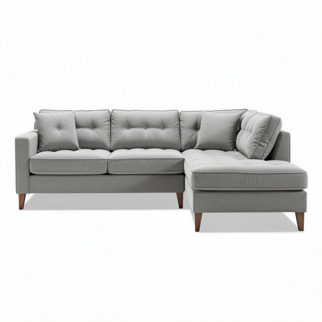 Divano angolare in tessuto per soggiorno – 180 x 90 x 75 cm