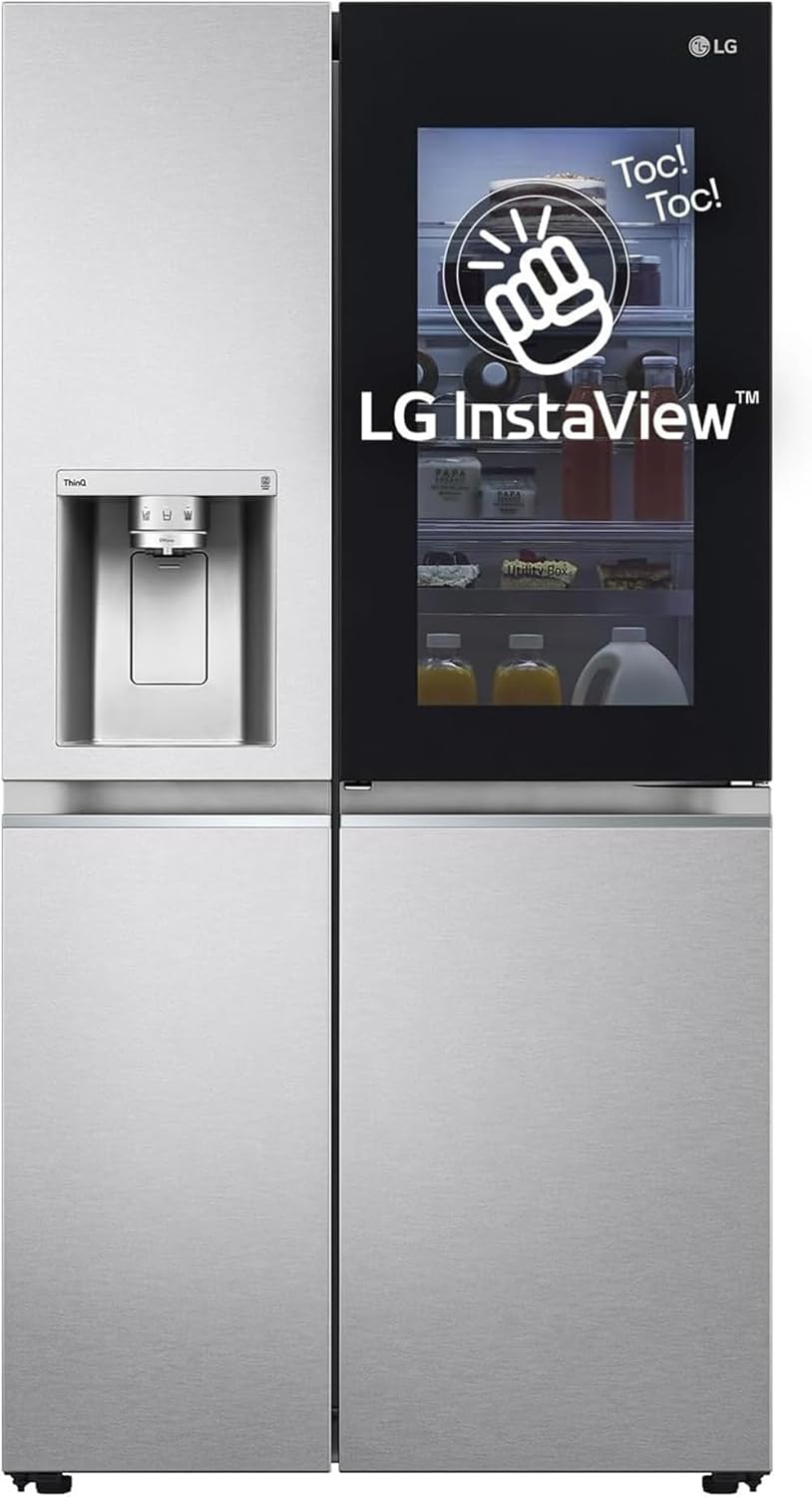 LG GSXV80PZLE Frigorifero Americano Side by Side InstaView Total No Frost con Congelatore, 635 L, Door Cooling, Linear Cooling, Compressore Lineare Inverter - Frigo Smart con Wi-Fi e Freezer