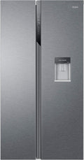 Haier SBS 90 Serie 3, Frigorifero Side by Side, 2 Porte, 521 Litri, No Frost, Water Dispenser e Sistema Multi Air Flow, Libera Installazione, Classe E, 90,8 x 64,7 x 177,5 cm, Alluminio - HSR3918EWPG