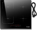 Cooskir Piano Cottura Induzione 4 Fuochi, Piano a Induzione con Spina, Piano Induzione 4 Piastre, Zona Combinata Flessibile, 3500Watt, 220V, 50Hz