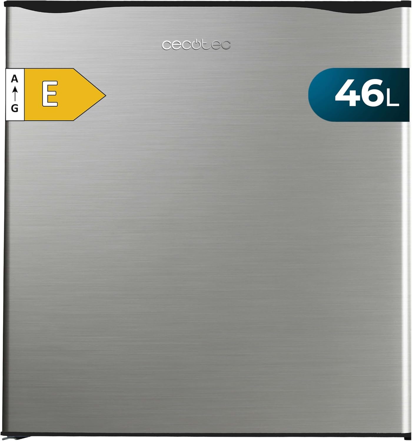 Cecotec Mini Frigoriferi - Frigorifero Minibar 46L GrandCooler 20000 SilentCompress Inox E. Altezza 48,7cm, Larghezza 48cm, Basso Consumo, Porta Reversibile, Inox