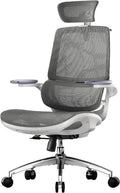 SIHOO M59AS Sedia da Ufficio Ergonomica, con braccioli ribaltabili 3D, doppio schienale e supporto lombare adattivo, sedia in rete ideale per l’ufficio a casa(Grigio)